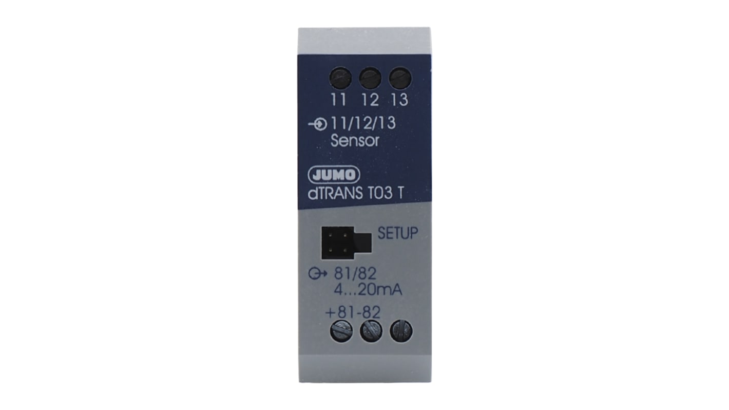 Trasmettitore di temperatura Jumo 707032/880-001-005/000, ingresso PT100, gamma 0-200°C, alimentazione 7,5-30 V c.c.