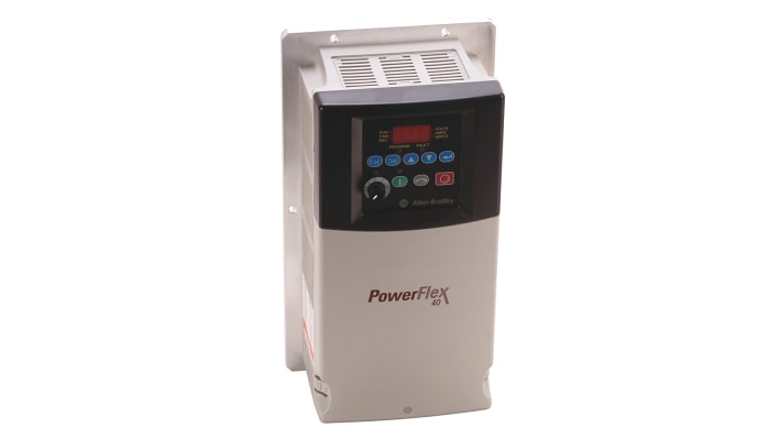 Allen Bradley 22B-D017N104, inverter trifase PowerFlex 40, 7,5 kW, 400 V, interfaccia Ethernet, dimensioni 260x130x180 mm.