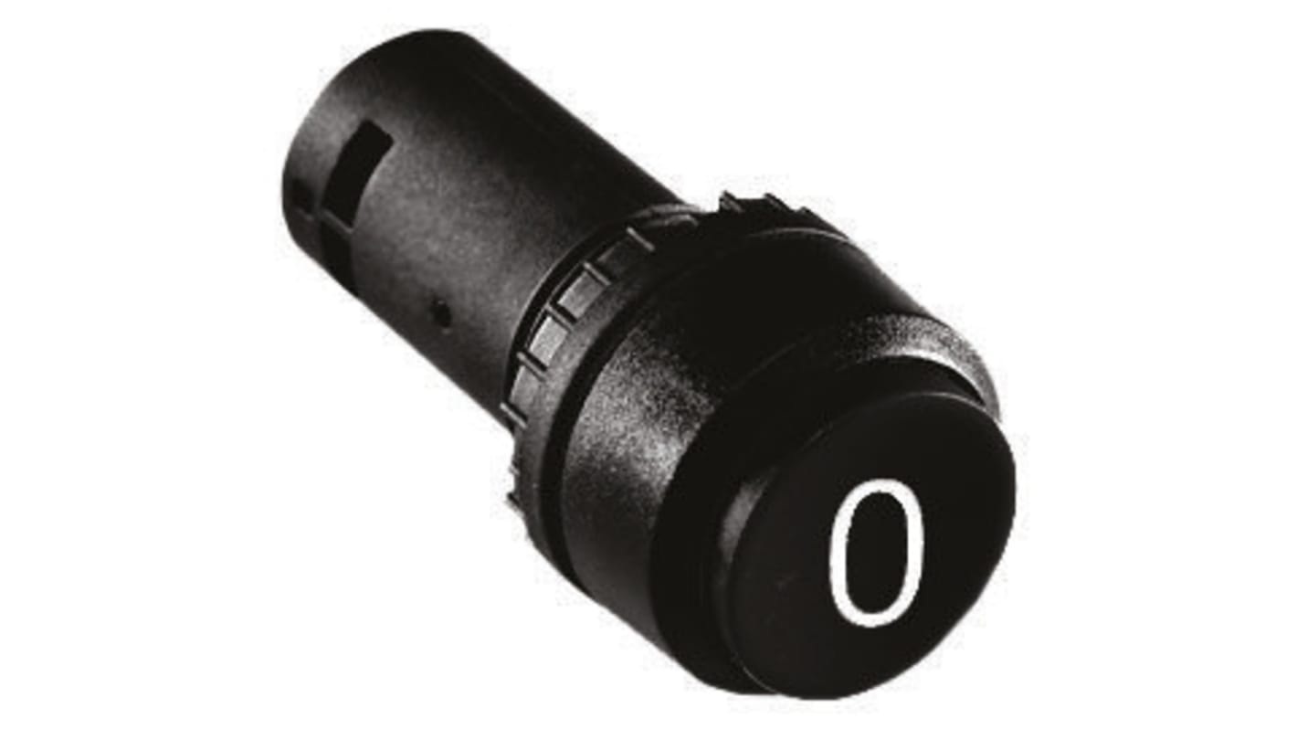 Pulsante SPST ABB, montaggio a pannello, diametro foro 22,5 mm, protezione IP69K, colore nero.