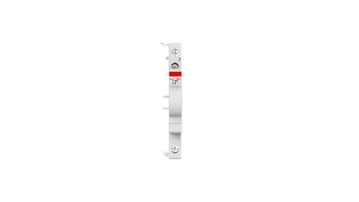 Contatto ausiliario ABB S2C-H6R, 2 contatti (1 N/C + 1 N/A), montaggio laterale, dimensioni 85 x 8,8 x 69 mm.