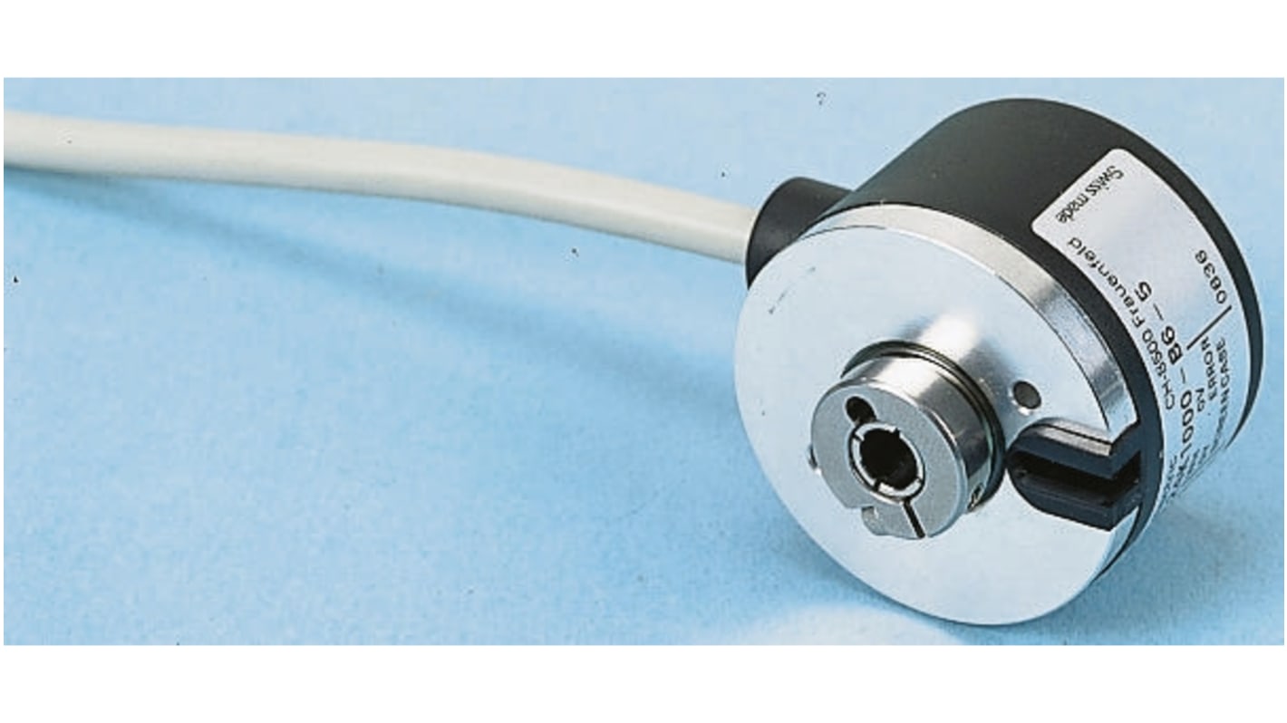 Encoder incrementale Baumer BHK 16.24K100-B6-5, 100 impulsi/giro, HTL/push-pull, montaggio flangia, diametro albero 6 mm.