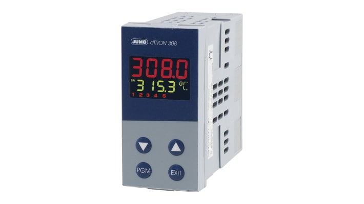 Termoregolatore PID Jumo 703042/181-000-23/000, 96 x 48 mm, 110-240 V, 4 uscite, display LCD, IP65.