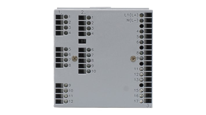 Termoregolatore PID Jumo 703044/181-400-23/000, 96 x 96 mm, 110-240 V, 5 uscite analogiche, display LCD multicolore.