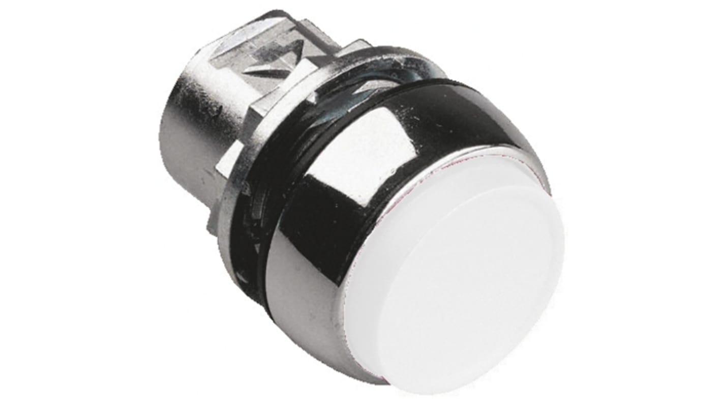 Attuatore pulsante instabile Allen Bradley 800FM-E1, rotondo, bianco, diametro 29.6mm, protezione IP65, montaggio a vite.