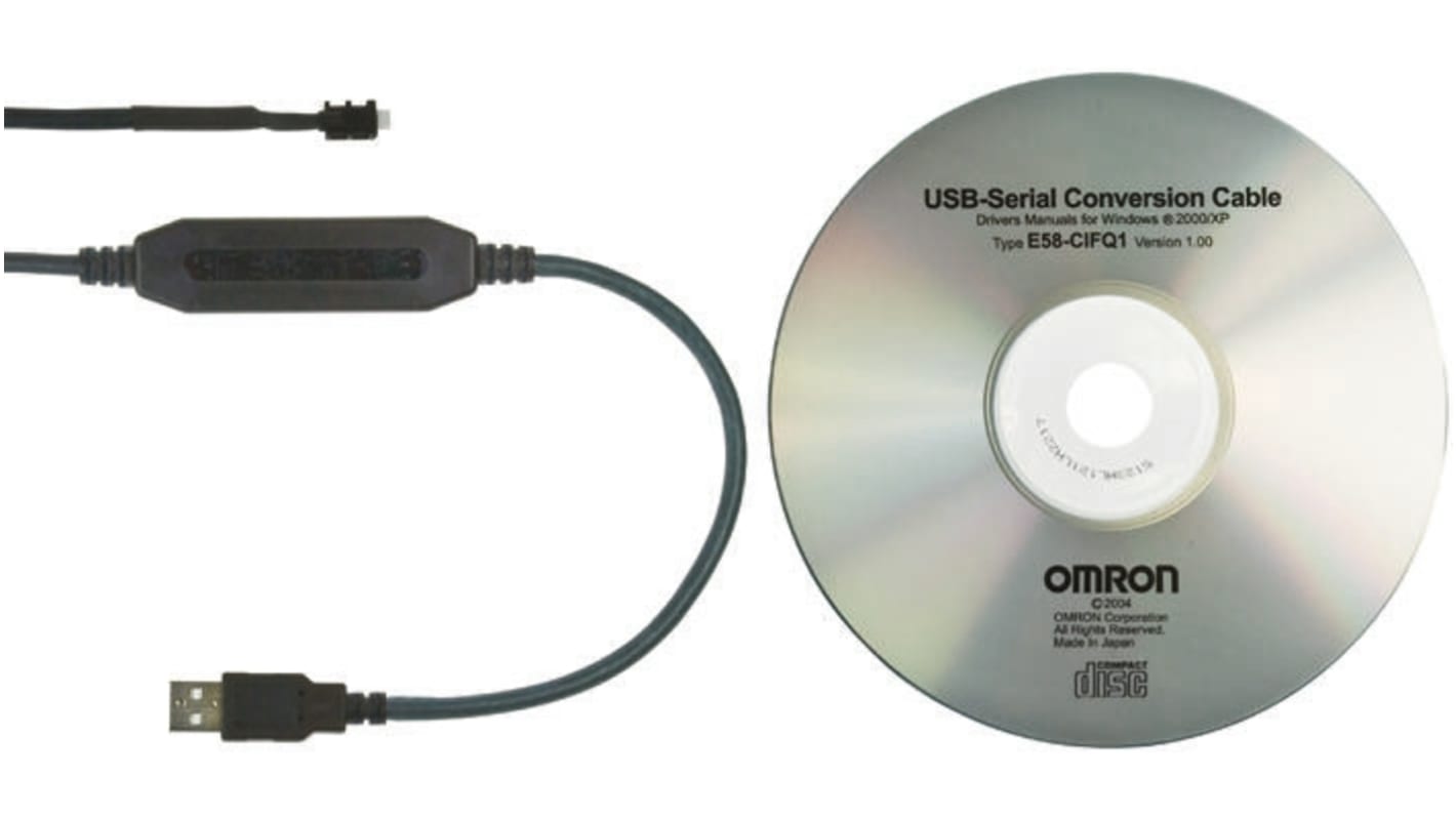Cavo USB Omron E58-CIFQ1 per regolatori di temperatura digitali, compatibile con la serie E5AN, dimensioni 96x96mm, grado di protezione IP66.