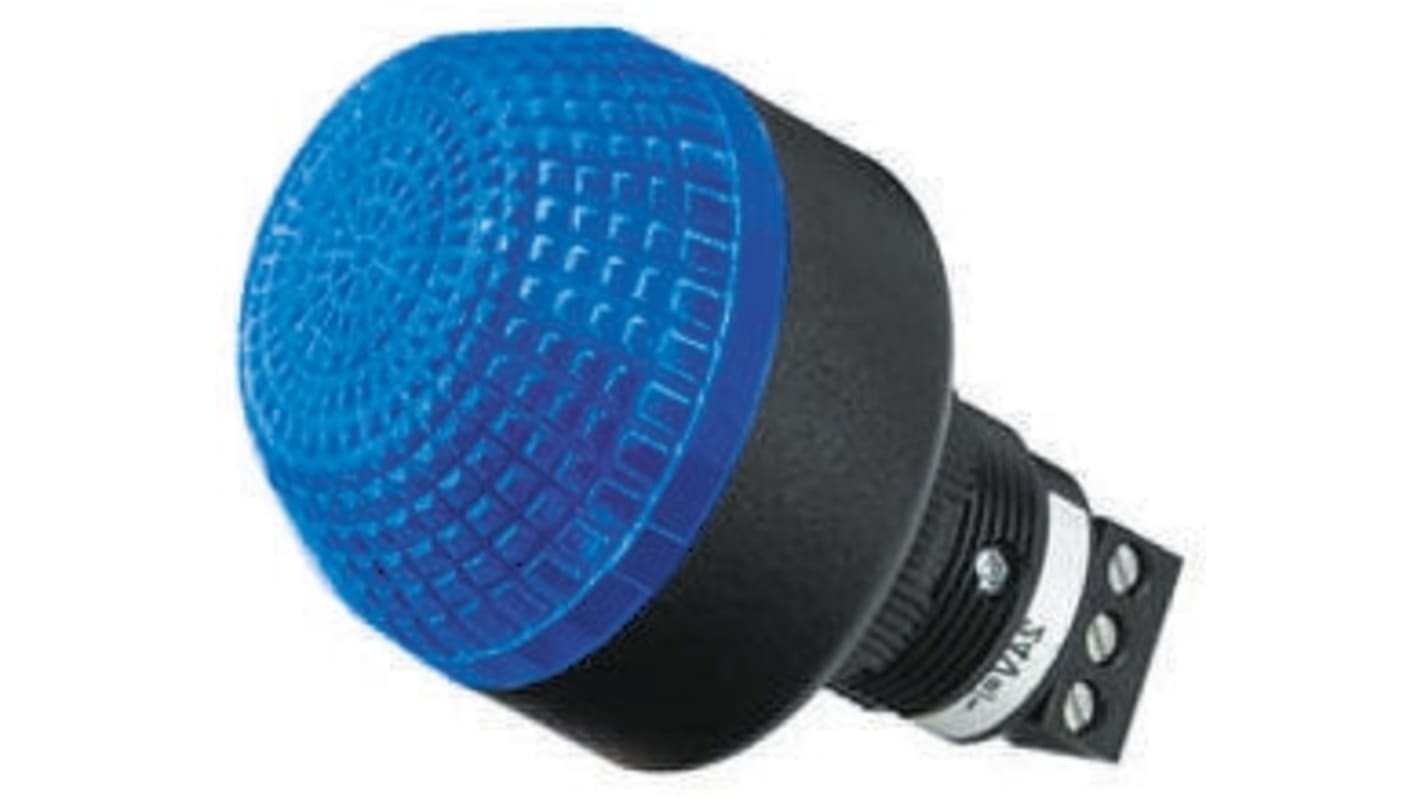 Allen Bradley 855PB-B24ME622, segnalatore LED blu fisso, montaggio a pannello 22,5 mm, IP65, altezza 72 mm, 24 V.