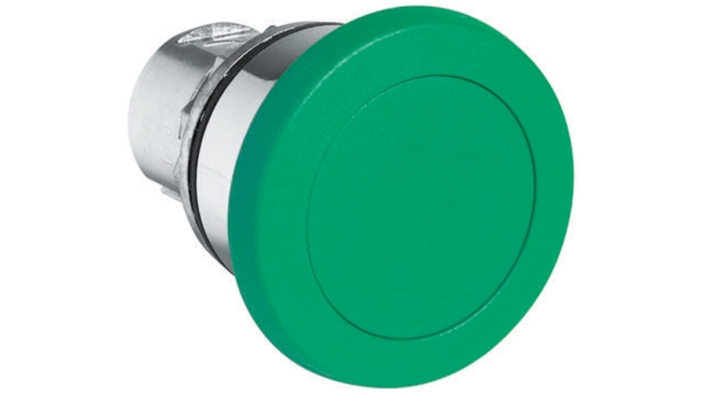 Attuatore pulsante instabile Allen Bradley 800FM-MM43, testa verde da 40 mm, corpo metallico, grado di protezione IP65.