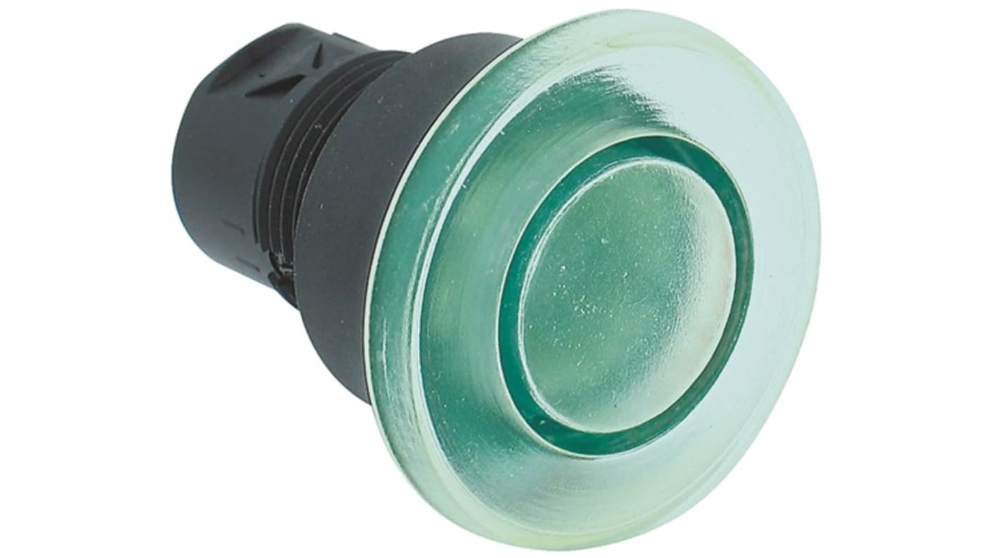 Attuatore pulsante instabile Allen Bradley 800FM-LMM43, testa verde da 40 mm, montaggio a pannello, grado di protezione IP65.