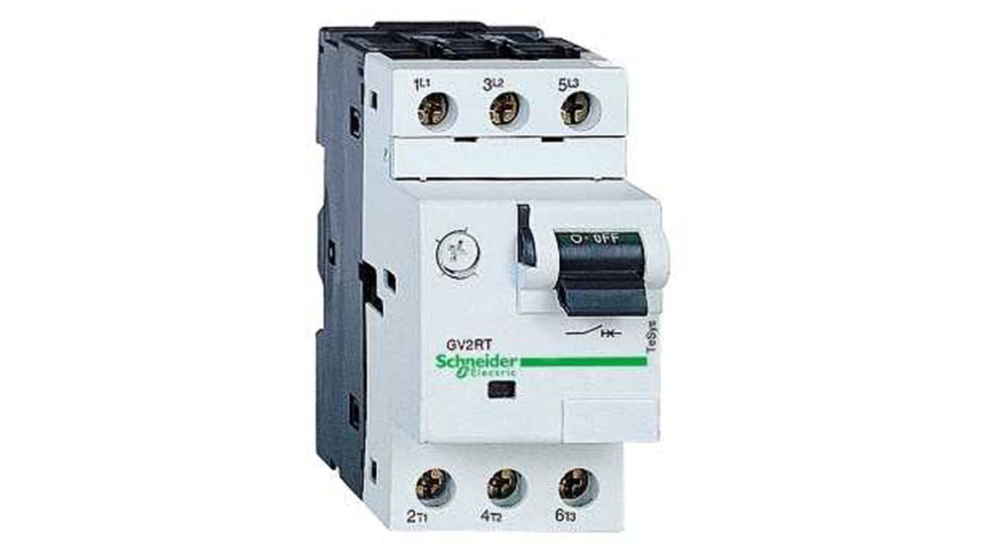 Interruttore automatico del motore Schneider Electric GV2RT06 - 1,6 A TeSys. Protezione per motori ad alta corrente di avviamento.
