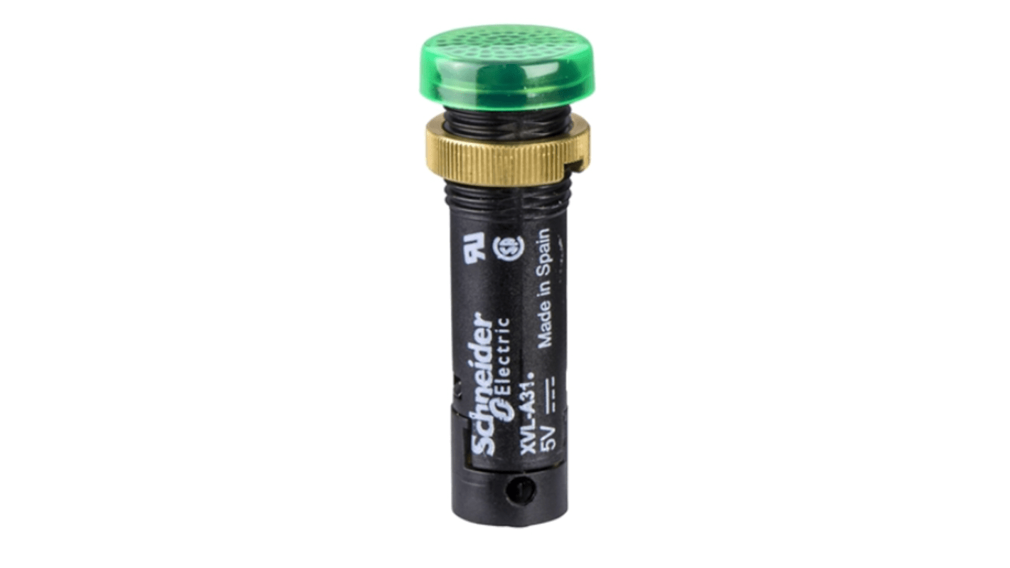 Schneider Electric XVLA333 LED 12mm Montaggio a pannello IP40/IP65 - Spia pilota verde per sicurezza industriale.
