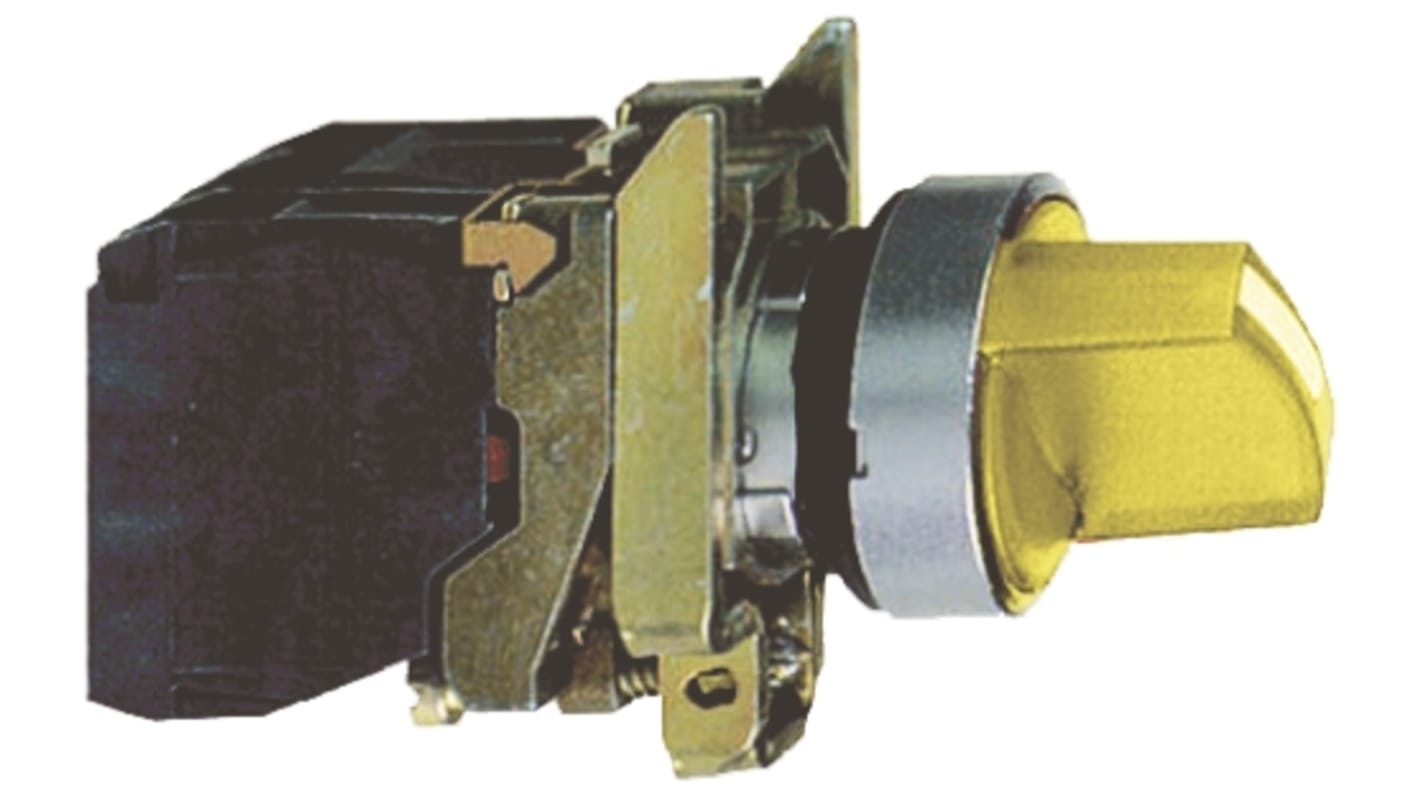 Selettore a chiave a 2 posizioni Schneider Electric XB4BK125M5, diametro 22 mm, grado di protezione IP67, durata 1.000.000 cicli.