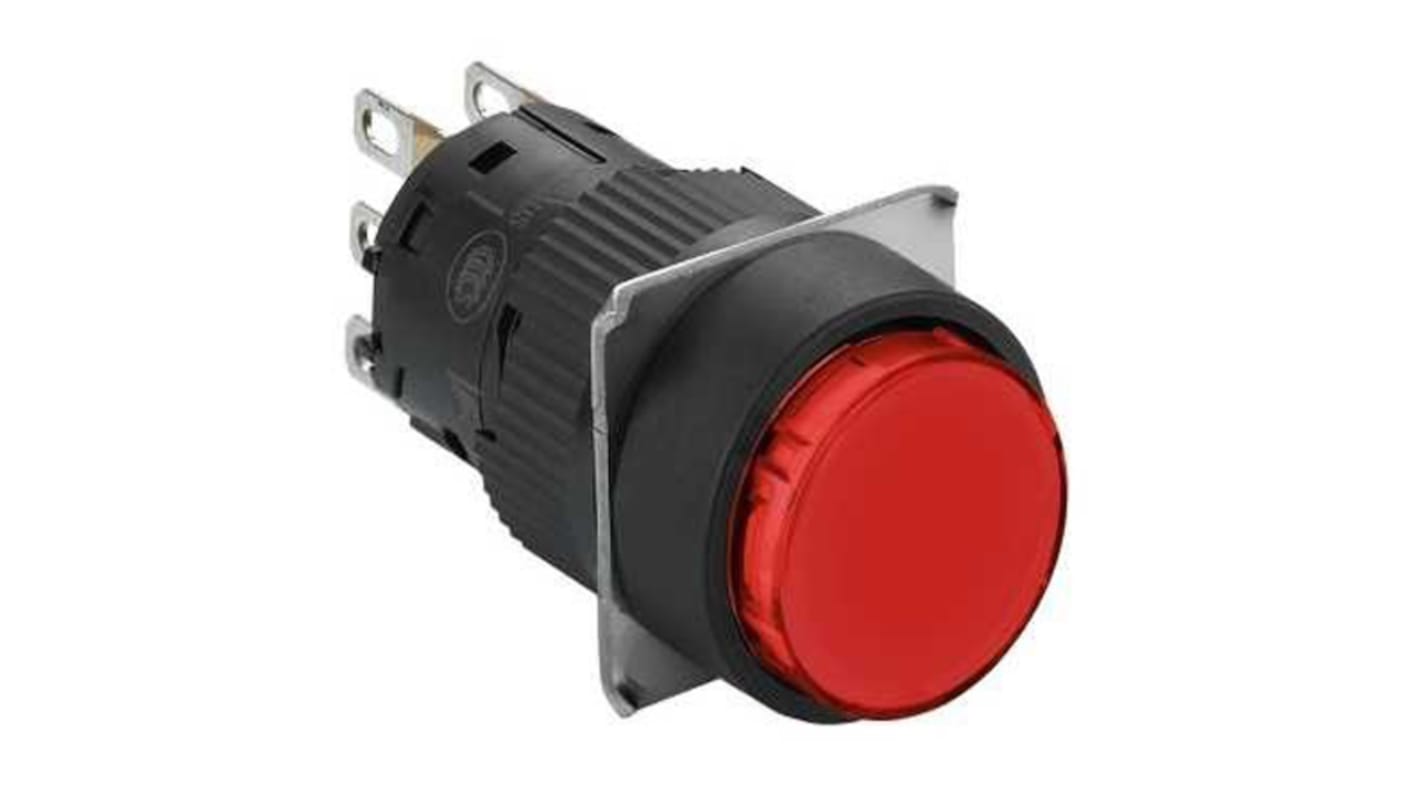 Pulsante industriale Schneider Electric XB6EAA41P, testa cilindrica, ritorno a molla, IP65 - ideale per applicazioni industriali.