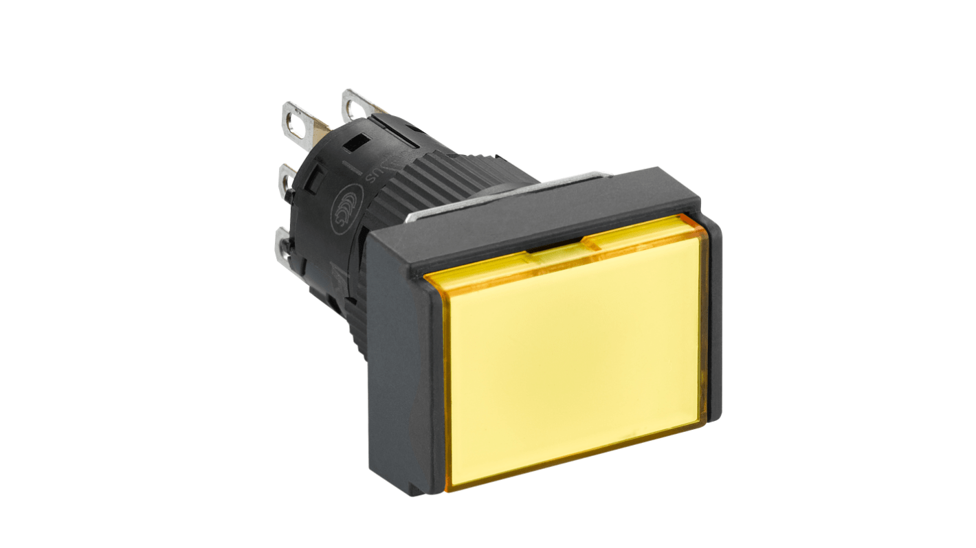 Pulsante luminoso Schneider Electric XB6EDW5B1P, SPDT, montaggio a pannello, IP65, colore giallo, diametro 16mm.