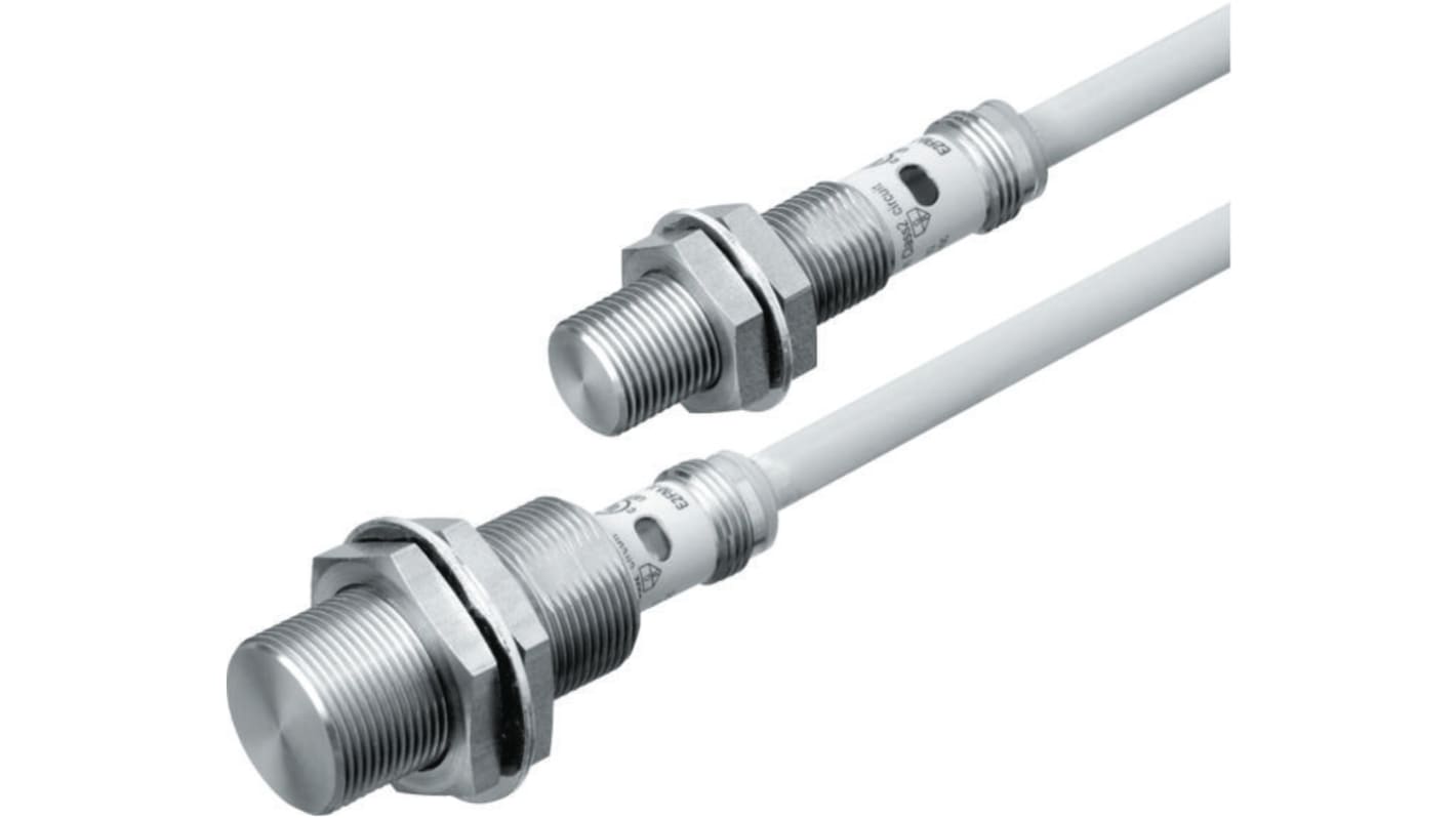 Omron E2FM-X2B1-M1, sensore di prossimità cilindrico PNP M12, rilevamento 2 mm, IP67, alimentazione 12-24 V c.c.