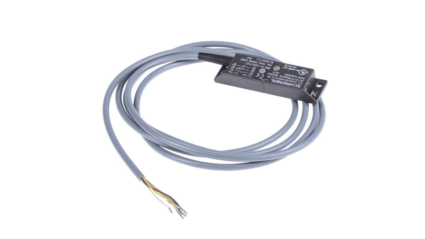 Interruttore di sicurezza Schmersal BNS 33-12ZG-2187-2M, 2NO/NC, IP67, 24V cc, dimensioni 88x50x13 mm, per applicazioni industriali.