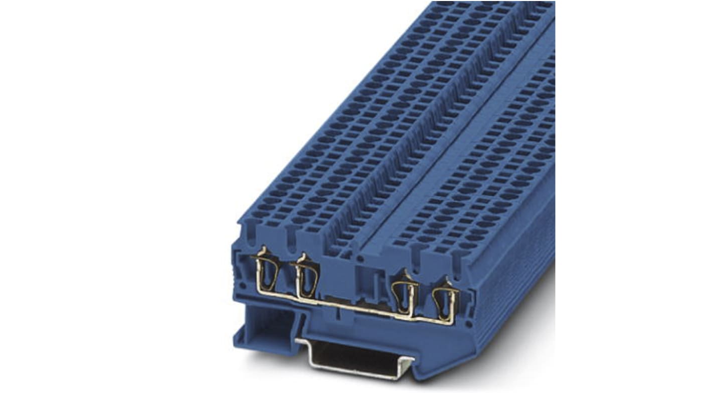Morsettiera passante Phoenix Contact 3031199, blu, singolo, 17.5A - Terminali a molla a quattro fili per distribuzione di potenza.