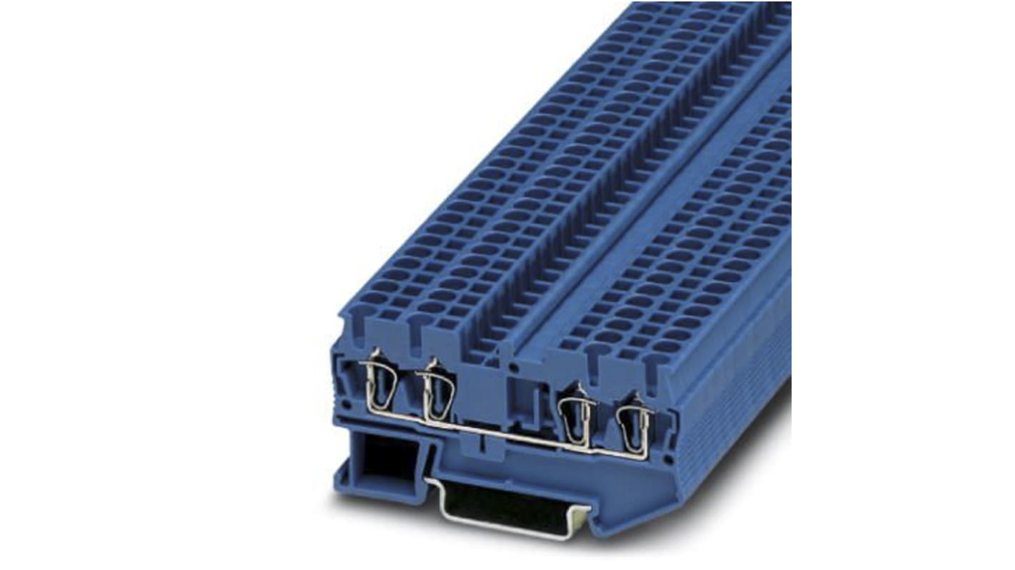 Morsettiera passante Phoenix Contact Blu 28A, 3031319 - Distributore di potenza compatto con terminali a molla a quattro fili per sistemi con ponte a innesto FBS. Omologato UL/CUL.