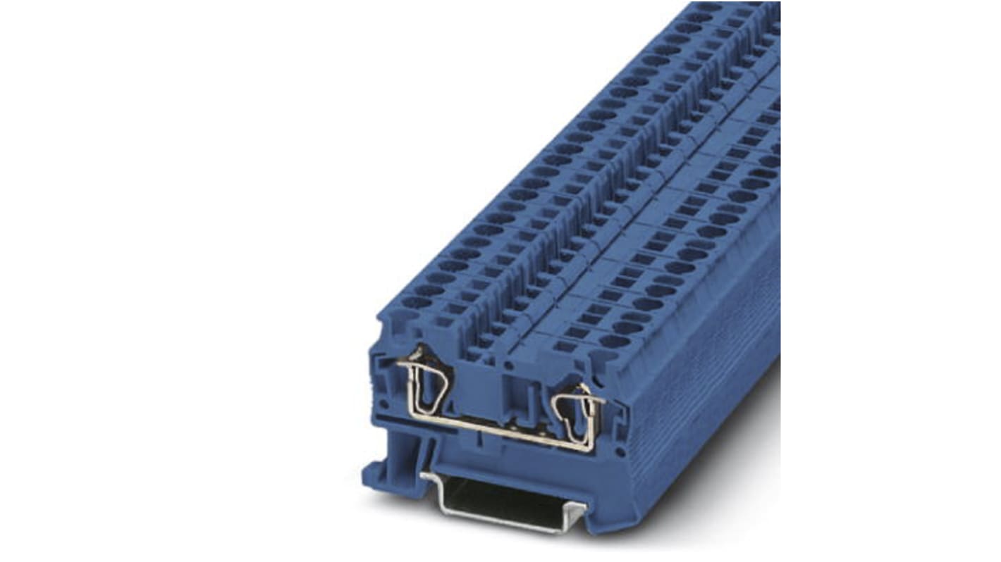 Morsettiera passante Phoenix Contact ST 4-FSI/C, Blu, 32A - Terminal DIN con Fusibile a Molla per Protezione e Facile Installazione, per Applicazioni Ferroviarie