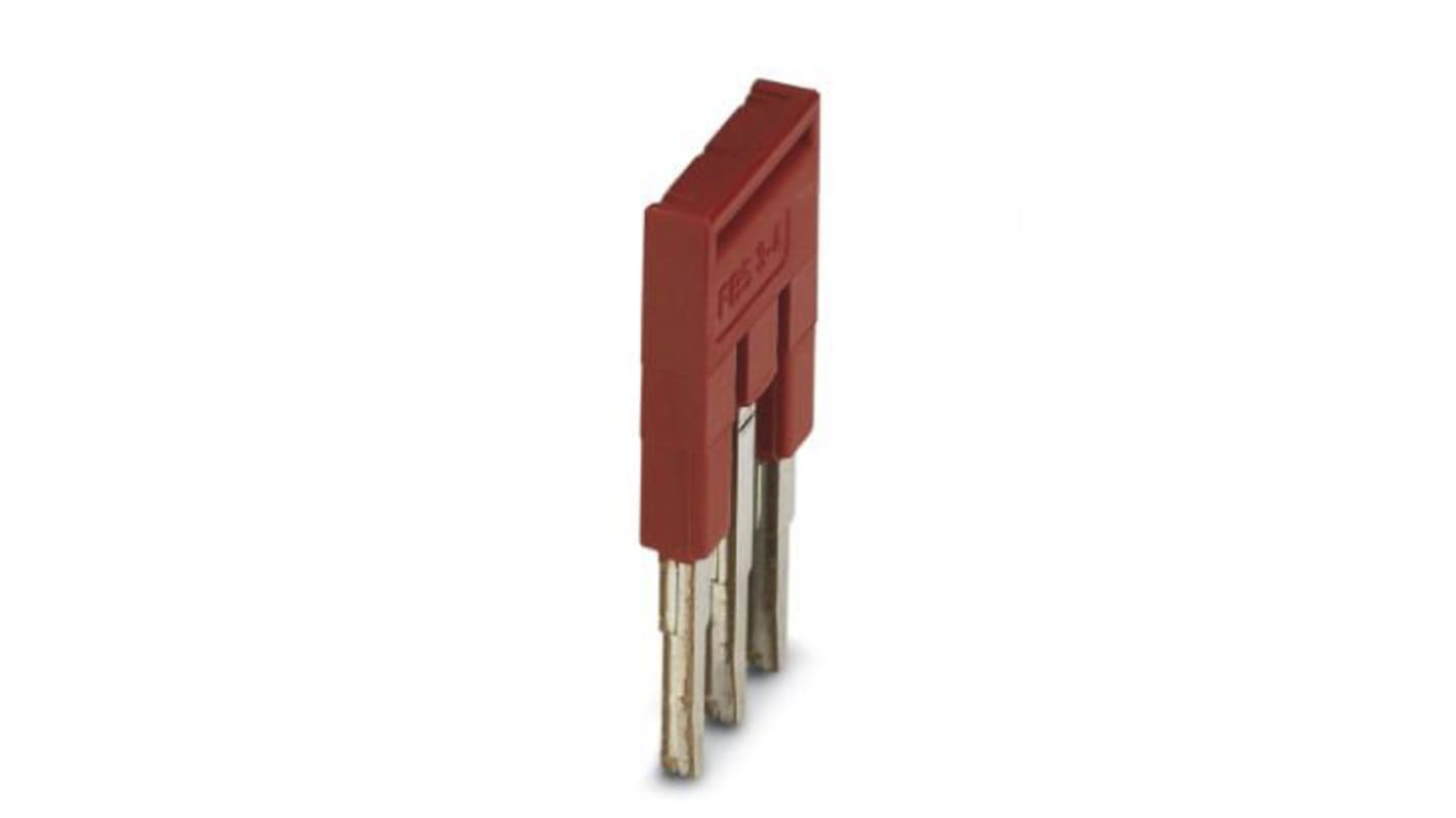 Barra a ponticello Phoenix Contact FBS3-4 (cod. 3030129) per morsettiere CLIPLINE. Capacità fino a 41A, facile collegamento rapido.