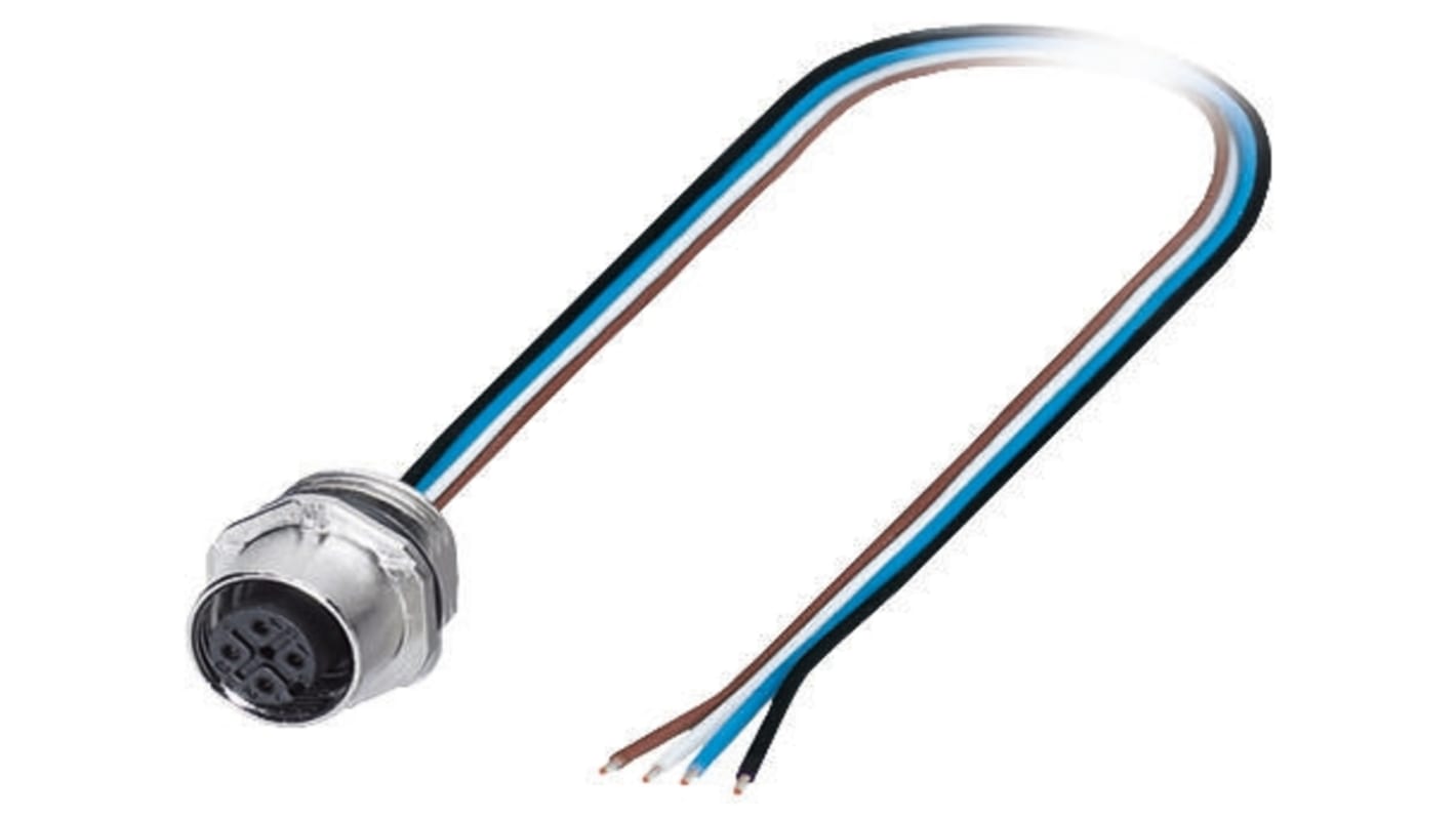 Connettore femmina M12-SPEEDCON Phoenix Contact 1523492 con fili litz TPE, bloccaggio rapido e protezione IP67 per applicazioni industriali e sensori.