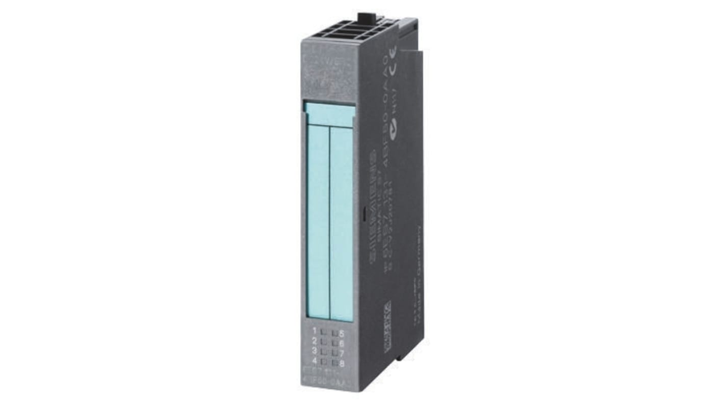 Modulo I/O digitale Siemens 6ES7131-4BB01-0AB0 per SIMATIC ET 200S, 2 ingressi, dimensioni 81 x 15 x 52 mm.