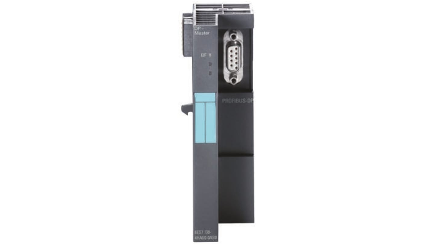 Modulo di espansione PLC Siemens 6ES7138-4HA00-0AB0 per serie ET 200, con connettore D-Sub 9 poli, dimensioni 35 x 119,5 x 75 mm.