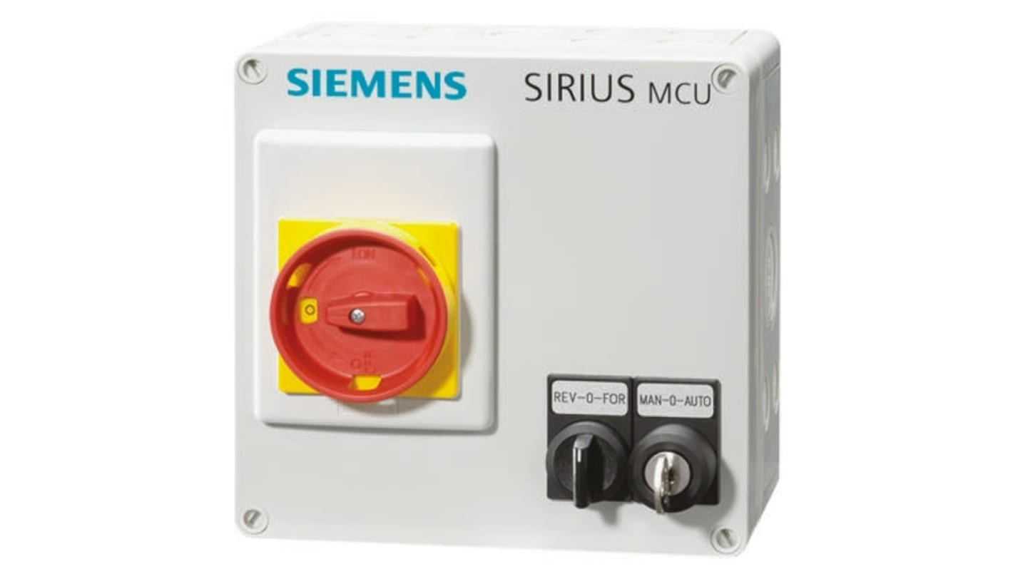 Siemens 3RK4353-3HR58-1BA0, starter DOL manuale 3 fasi, potenza 1.1 kW, tensione 400 V, grado di protezione IP54. Dimensioni 220x182x145 mm.