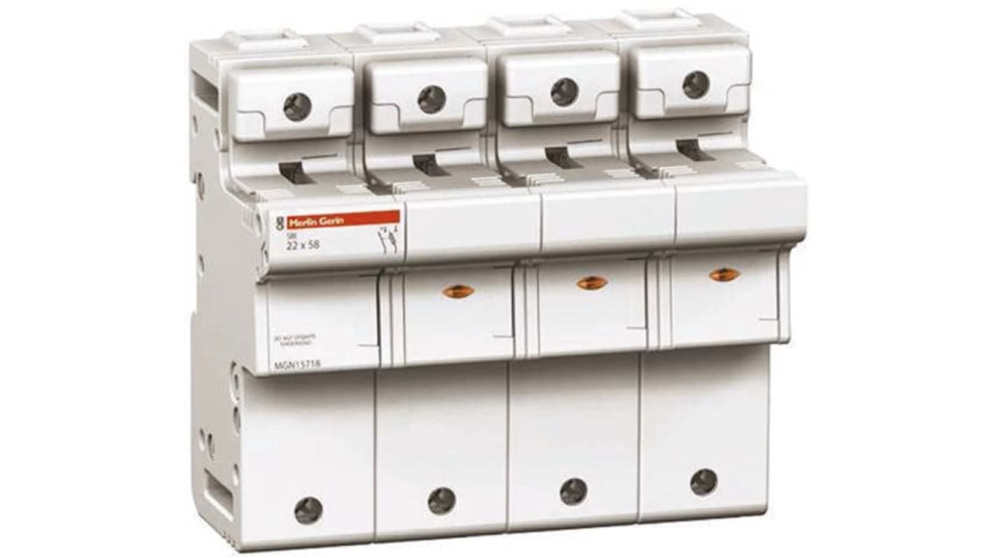 Sezionatore portafusibili Schneider Electric MGN15716 Acti 9 SBI, per protezione da sovraccarichi e cortocircuiti, montaggio con cartucce aM o gG.