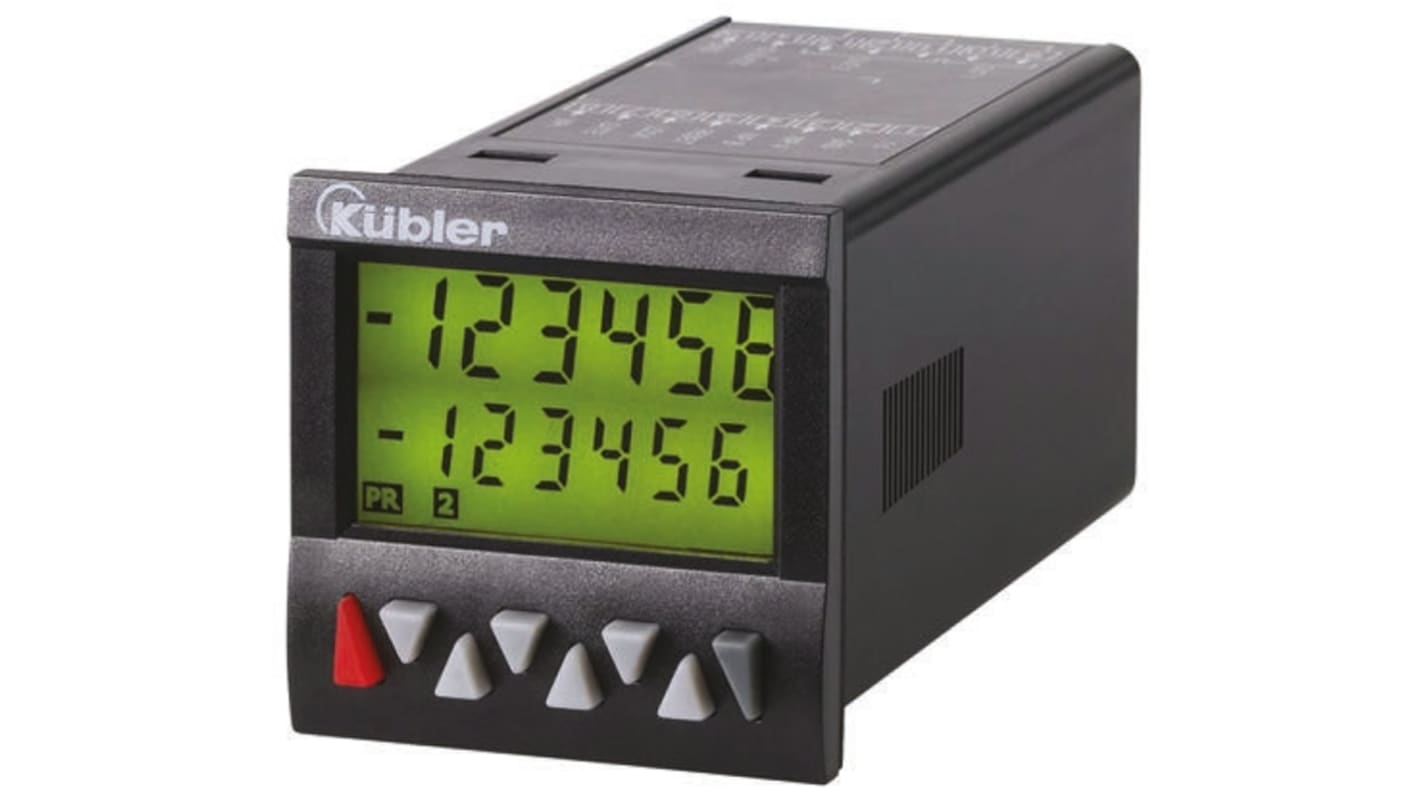 Contatore multifunzione Kübler 6.924.0101.000, montaggio a pannello 48x48 mm, display LCD, grado di protezione IP65.