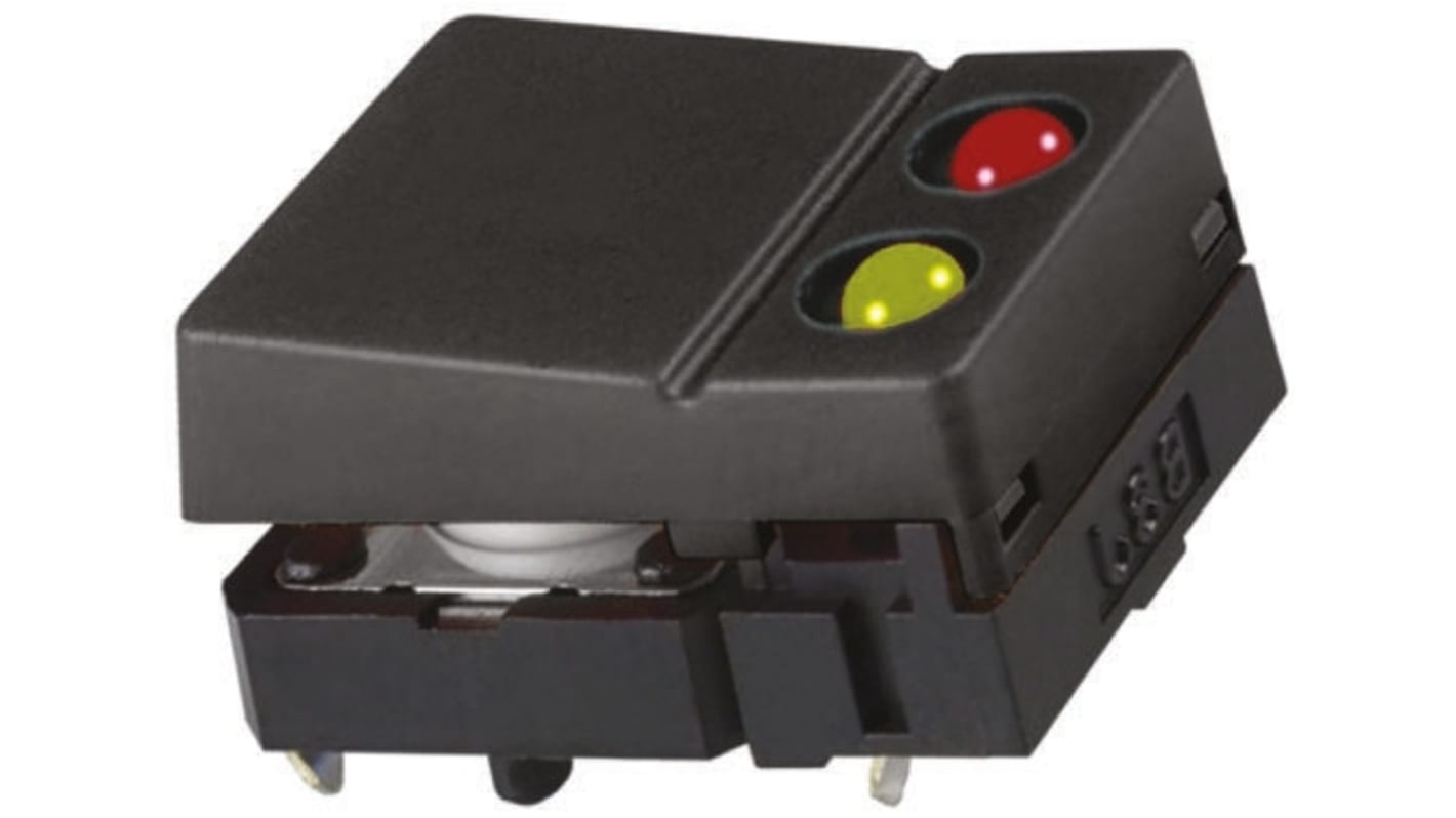 Interruttore tattile Omron B3J-5100 SPST, montaggio a foro passante, dimensioni 18 x 12 mm, attuatore di 6.8 mm, corrente 50 mA a 24 V c.c.