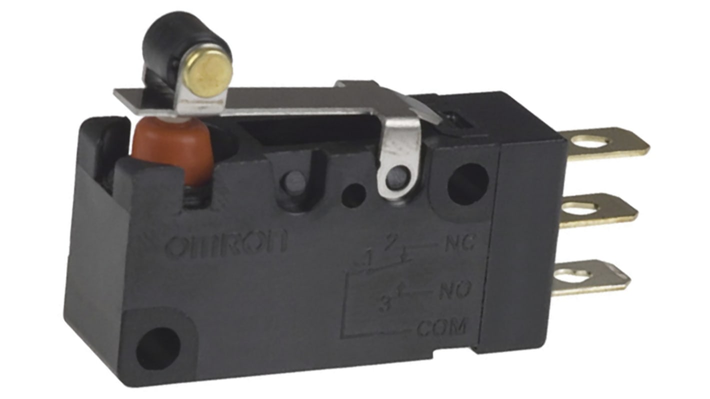 Microinterruttore Omron D2VW-01L2A-1(CHN) SPDT, IP67, saldabile, forza di azionamento 2,25 N, temperatura operativa -40/+85 °C.