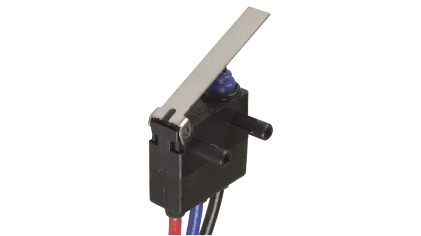 Microinterruttore Omron D2HW-BR221M SPDT, sigillato IP67, dimensioni ridotte, forza di azionamento 0,5 N.