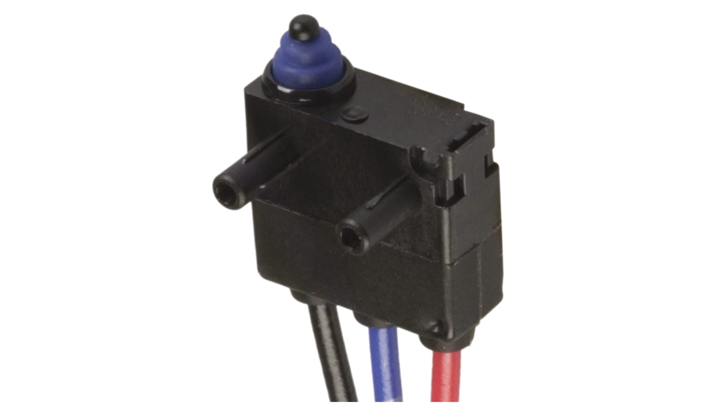 Microinterruttore Omron D2HW-BL201M SPDT, foro passante, IP67, dimensioni ridotte, corrente 2 A a 12 V c.c.