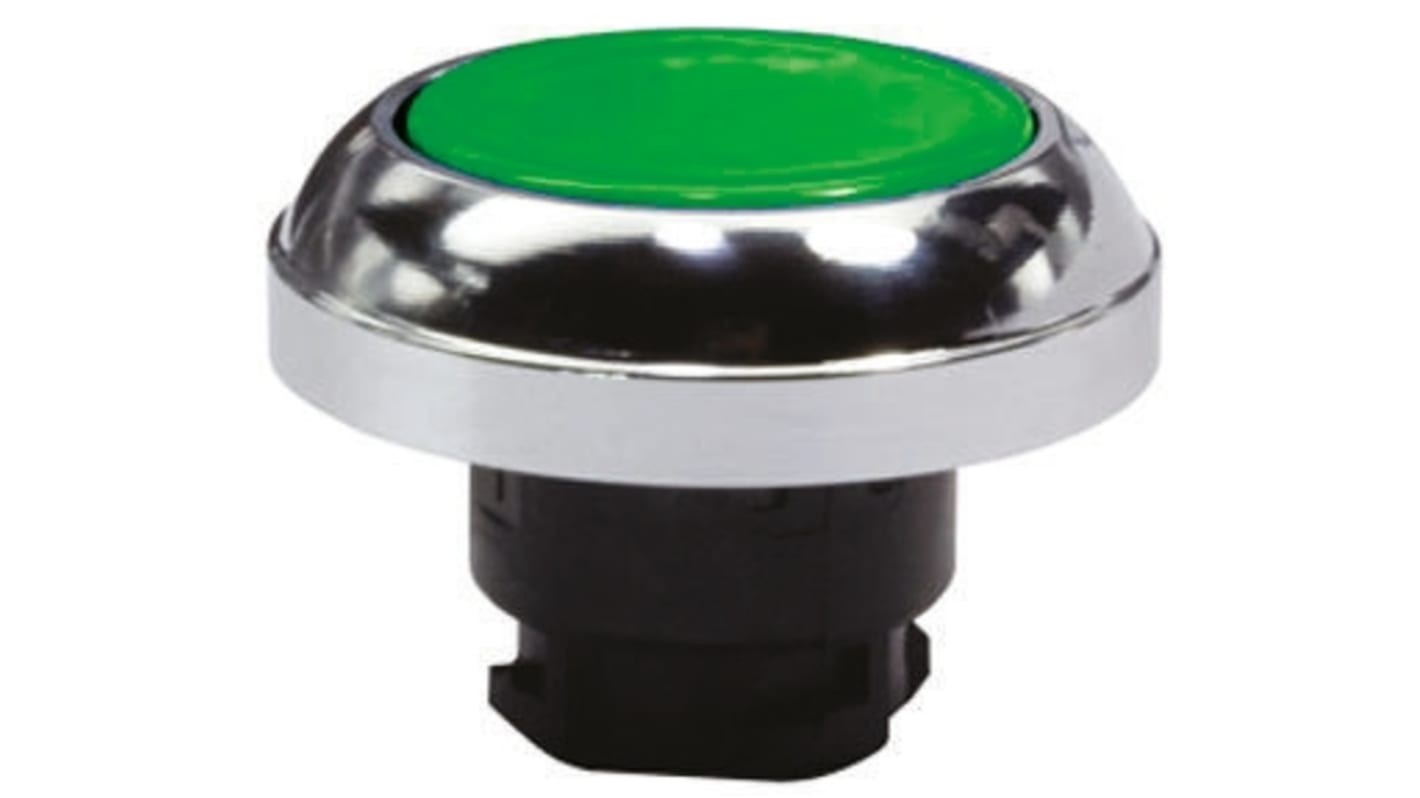 Attuatore pulsante Schmersal EX-RDT, verde, rotondo, diametro foro 22,3 mm, grado di protezione IP65, certificato ATEX.