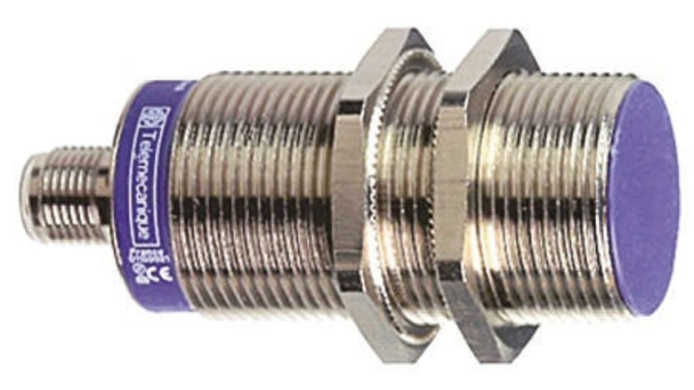 Sensore di prossimità cilindrico PNP Telemecanique XS530BLPAM12, M30 x 1.5, rilevamento 10 mm, IP69K, 12-48 V c.c.