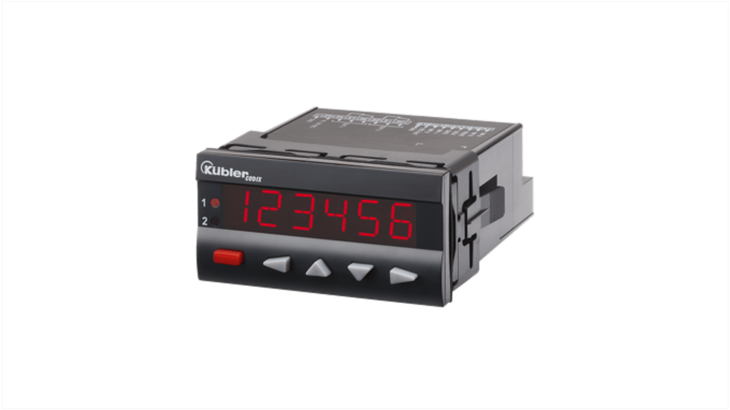 Contatore rotazioni LED Kübler 6.560.010.300, montaggio a pannello, 96 mm x 48 mm, alimentazione 10-30 V c.c.