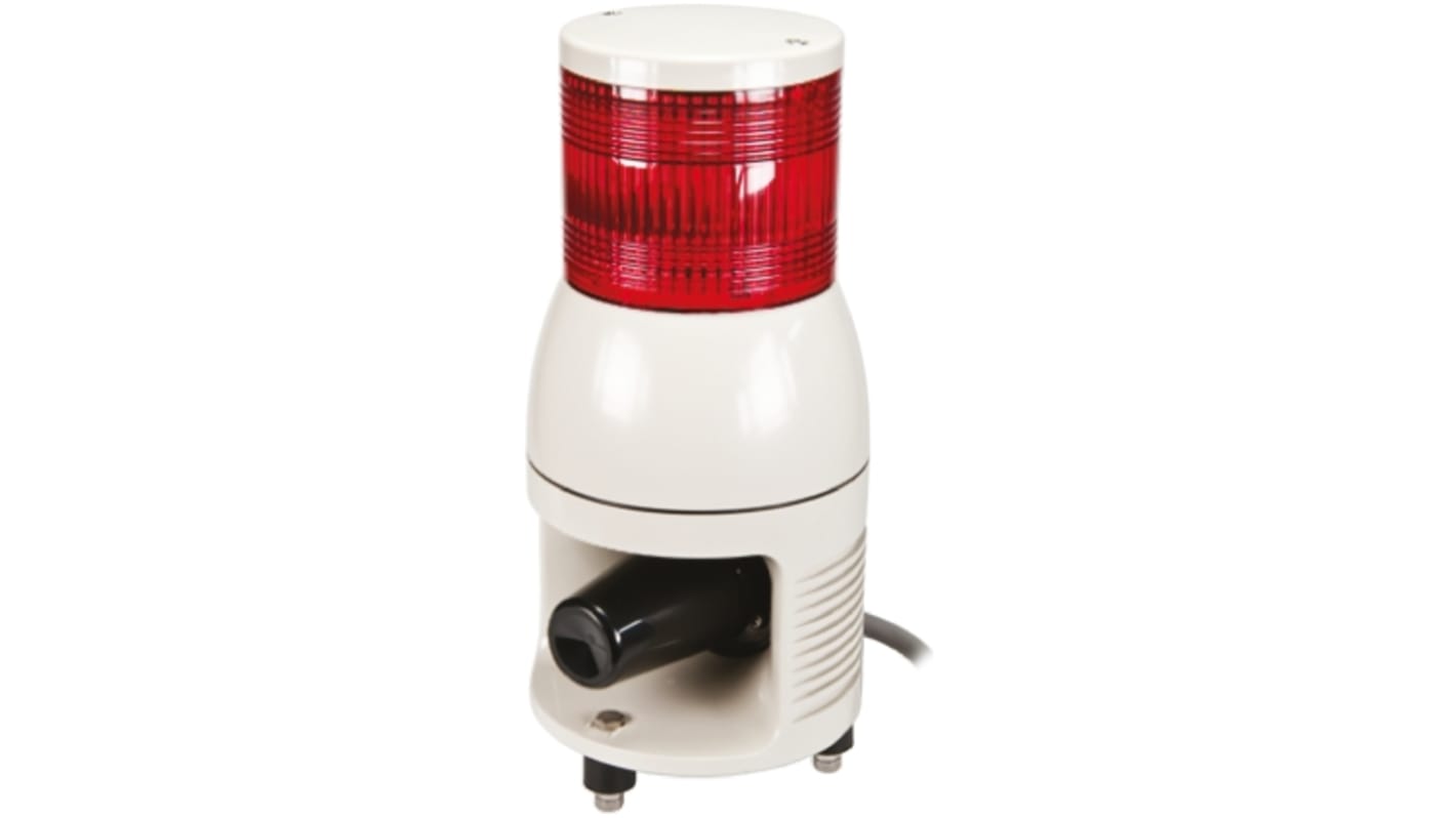 Torretta di segnalazione LED Schneider Electric XVC1B1HK, 24 V c.c., con sirena, montaggio superficiale, altezza 293 mm, diametro 100 mm.