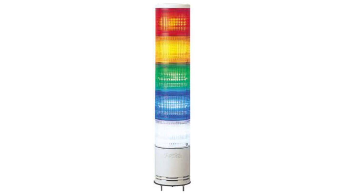 Torretta di segnalazione LED Schneider Electric XVC4B5K, 5 elementi luminosi, montaggio superficiale, altezza 240.5 mm, IP54.