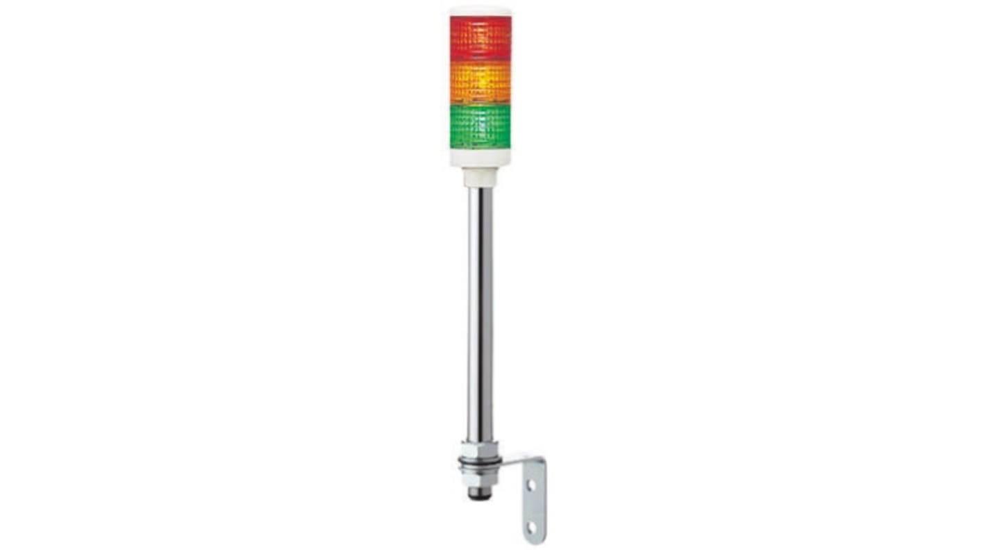 Torretta di segnalazione LED Schneider Electric XVC6B3, 3 luci fisse, montaggio su tubo, altezza 508 mm, IP23.
