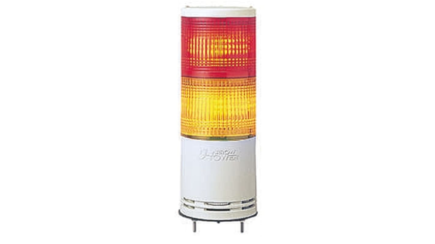 Torretta di segnalazione LED Schneider Electric XVC4B2K, 2 elementi, 24 V, IP54, montaggio superficiale, altezza 135.5 mm.