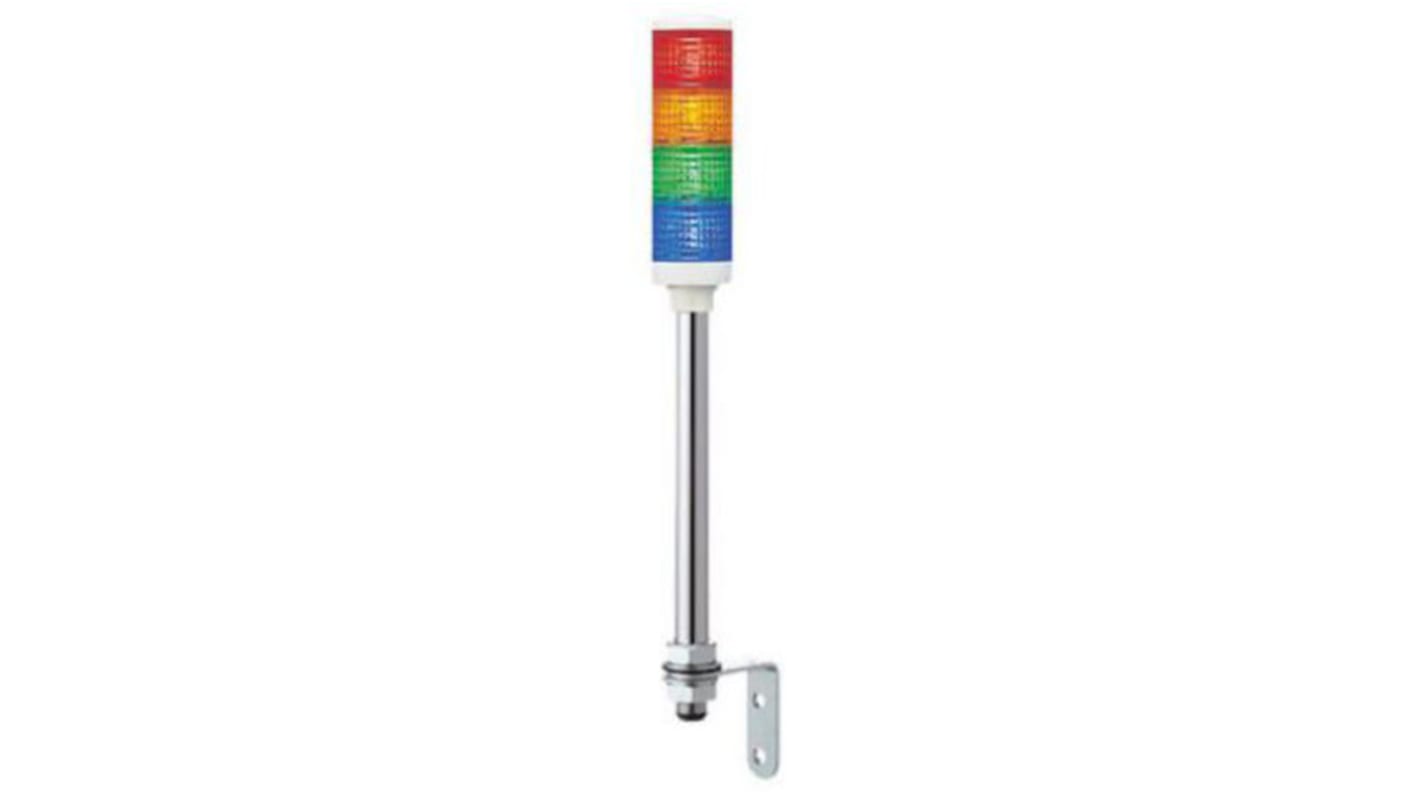 Torretta di segnalazione LED Schneider Electric XVC6B4, 4 elementi luminosi, montaggio su tubo, altezza 548 mm, 24 V.