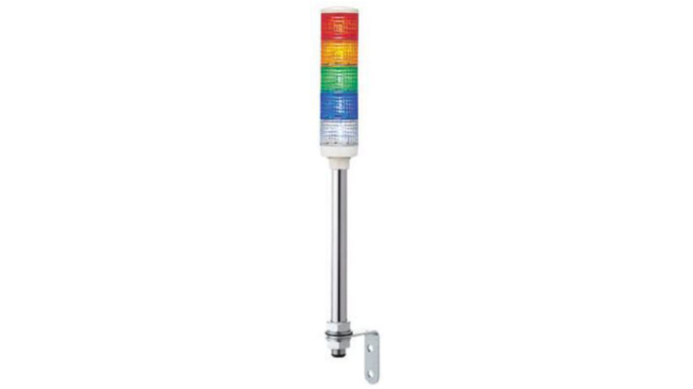Torretta di segnalazione LED Schneider Electric XVC4B5, 5 elementi luminosi, montaggio su tubo, altezza 543.5 mm, IP54.