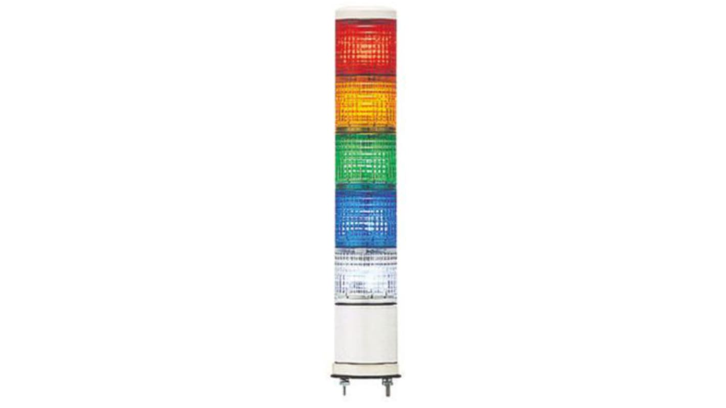 Torretta di segnalazione LED Schneider Electric XVC6B55SK, 5 colori, montaggio superficiale, altezza 280.8 mm, 24 V.