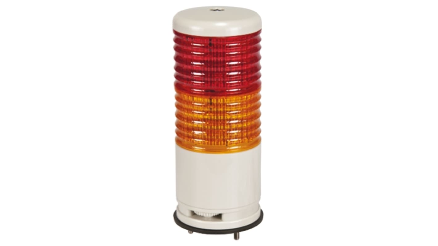 Torretta di segnalazione LED Rosso/Ambra Schneider Electric XVC6B25SK, 24 V, montaggio superficiale, altezza 160.8 mm, cicalino 85 dB.