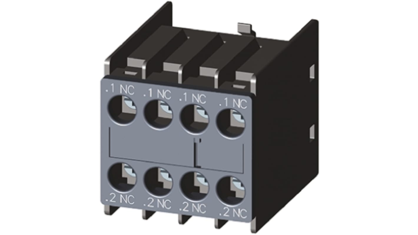 Contatto ausiliario Siemens 3RH2911-1FA04, 4NC, montaggio a innesto, serie 3RH2 - Affidabilità e qualità per contattori industriali.