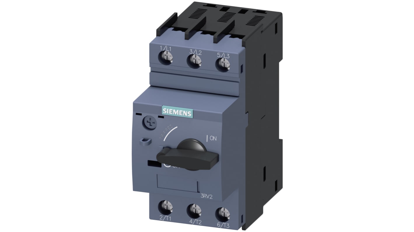 Interruttore automatico del motore Siemens 3RV2811-1FD10, 5 A, protezione motore, dimensioni 144x45x91 mm, collegamento a morsetto a molla.