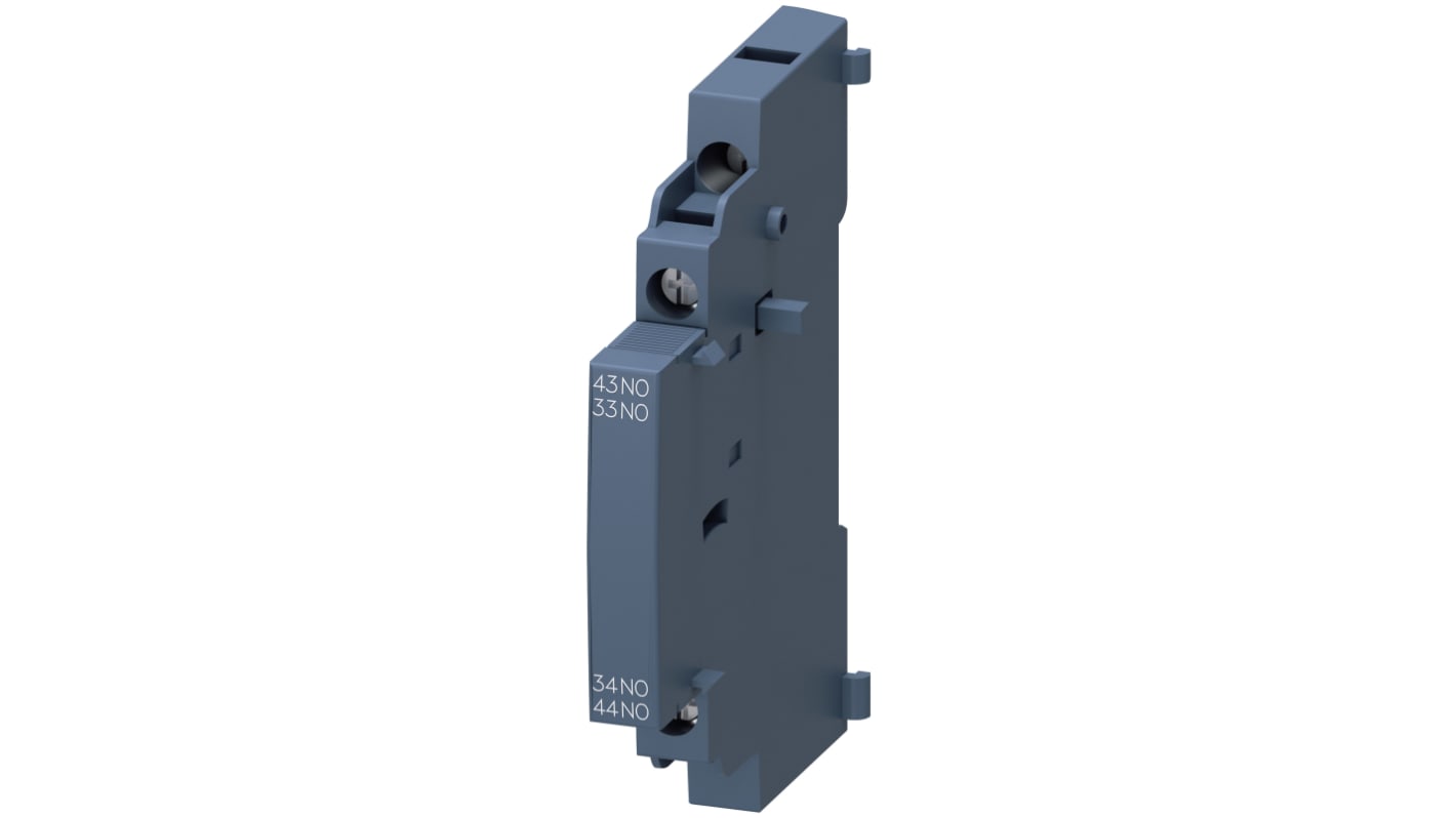 Contatto ausiliario Siemens 3RV2901-1B, 2 contatti, montaggio a innesto, corrente nominale 10 A, tensione 690 V.
