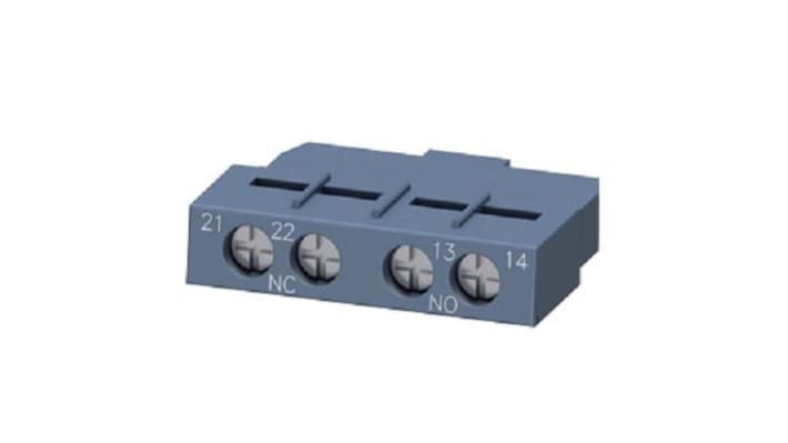 Contatto ausiliario Siemens 3RV2901-1E, 1 N/C + 1 N/A, montaggio a innesto per relè e interruttori - Serie 3RV2.