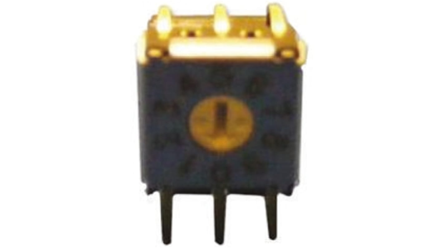 Interruttore DIP Omron A6KV-162RF, attuatore a leva rotativa, 16 posizioni, montaggio con foro passante, dimensioni 7,2 x 7,2 mm.