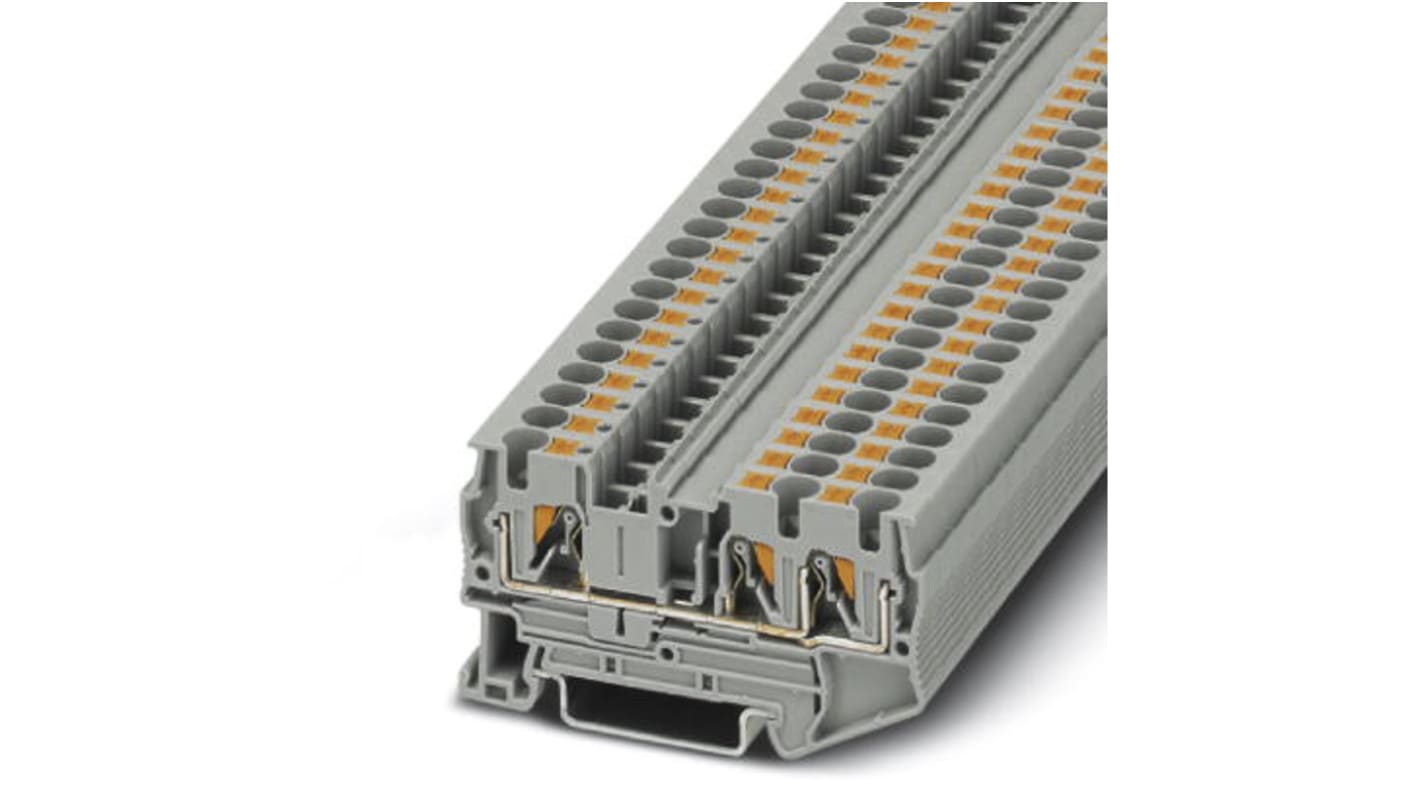 Morsettiera passante Phoenix Contact 3211771, Grigio, 32A, 800V, Singolo Livello - Ideale per cablaggio senza utensili in spazi ristretti